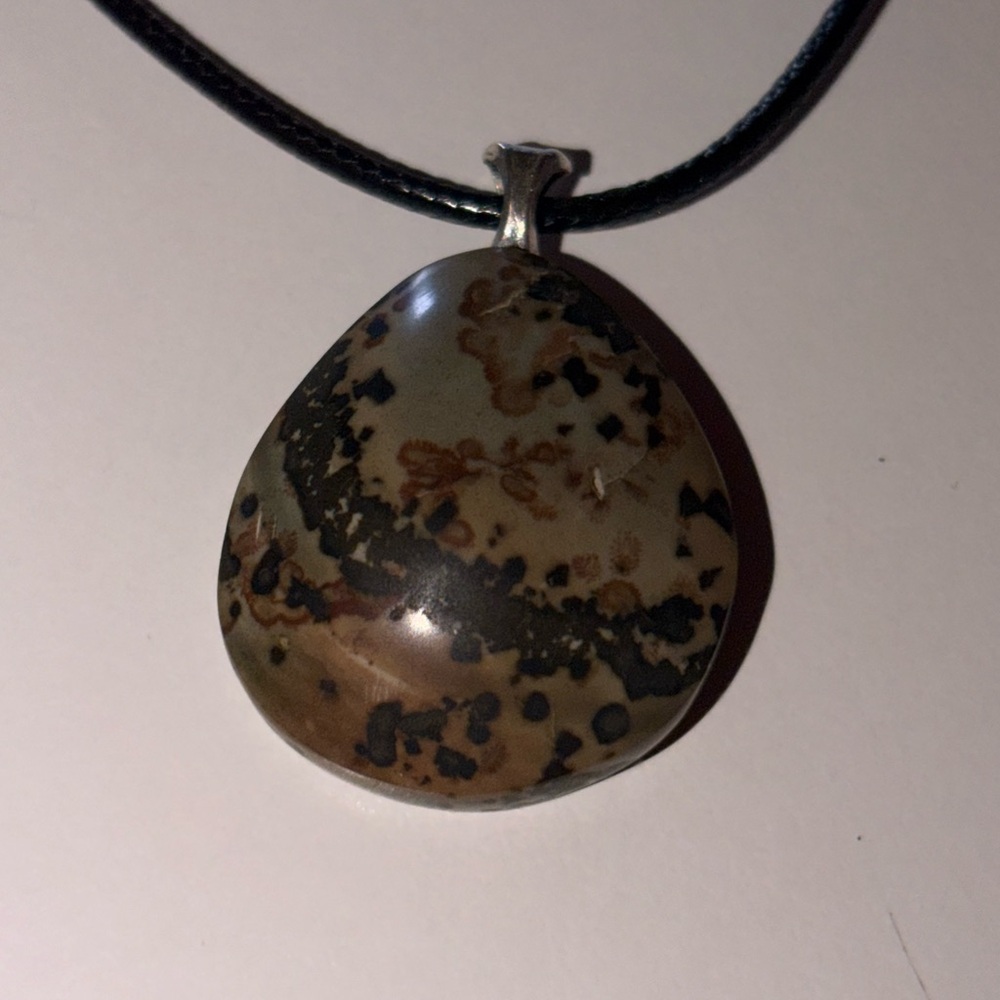 Elegant Ocean Jasper with Brown and Black Pendant Necklace